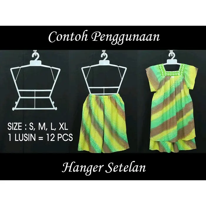 hanger setelan layang M harga lusinan ( 12 pcs) Anak Plastik Putih Gantungan 3