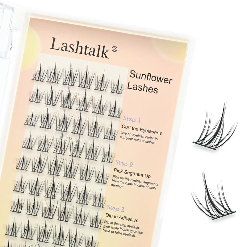 Mixed Length & Style Fluffy Cluster False Eyelashes, 1 Set Natural Curl Wispy Cat Eye Style Faux Cluster Lashes Strip Lashes 1