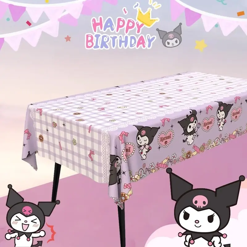 Alas Meja Pakai Buang, Rekaan Kawaii Sanrio Kuromi, Kartun Comel (My Melody dan Cinnamoroll), Kalis Air dan Kalis Minyak, Sesuai untuk Berkelah, Bekalan Hari Jadi, Hadiah Percutian