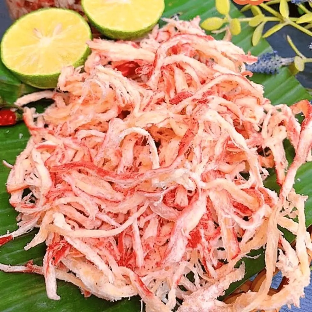 MỰC XÉ SỢI HẤP NƯỚC DỪA HỘP 500G