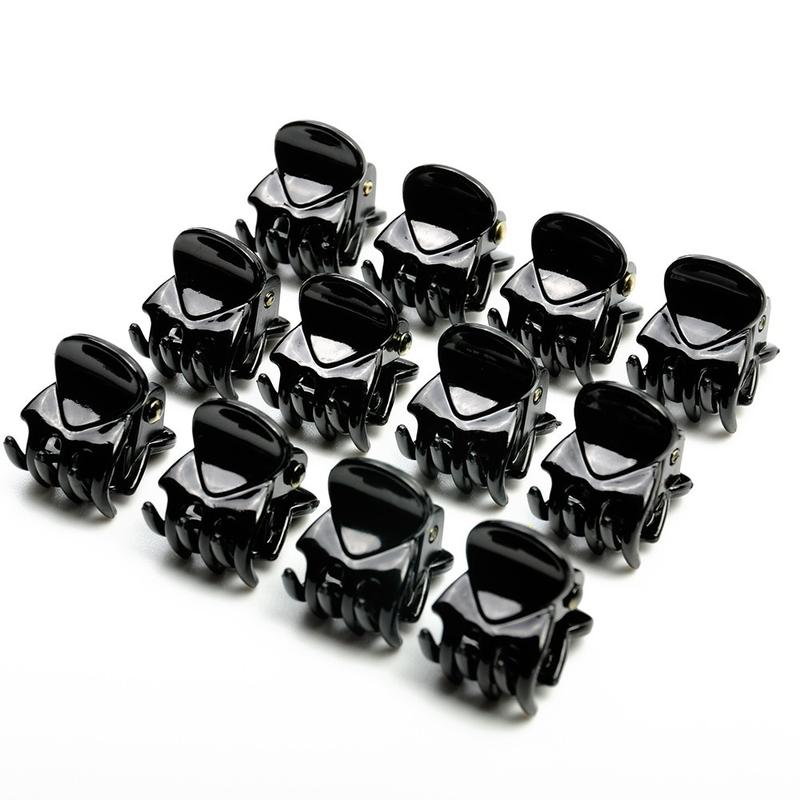 Product Introduction of Cindie Accessories 12 Pcs Black Plastic Mini Hairpin 6 Claws Hair Clip Clamp for Ladies 11