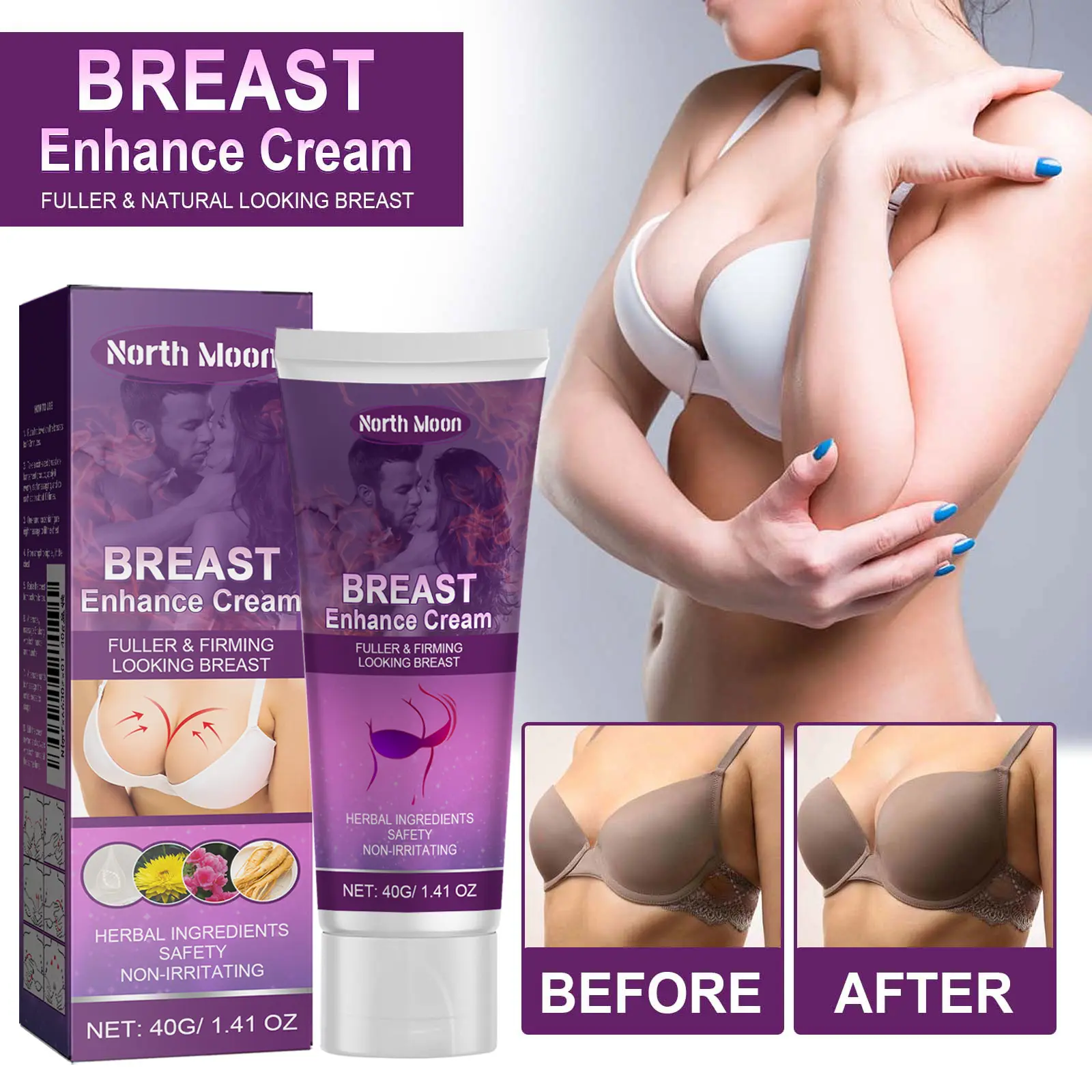 North Moon Breast Cream Firming Plump Breast Beauty Charm Beautiful Breast Chest Care Firming Chest Massage