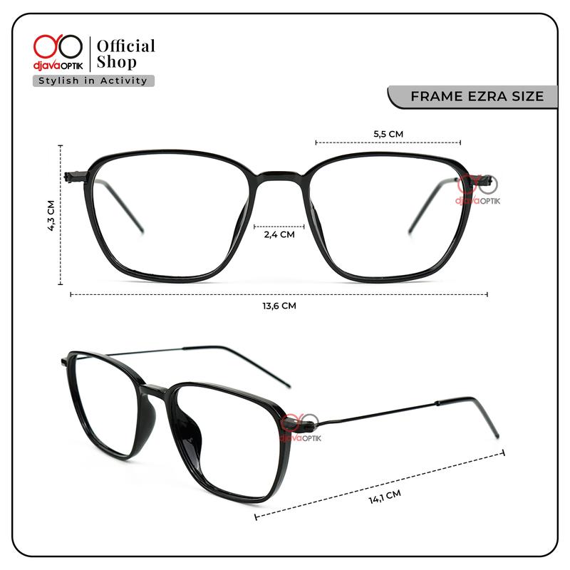 [ DJAVA OPTIK ] Kacamata Ezra Normal s/d -4,00 Photocromic Eyewear Glasses Frame Lensa Antiradiasi 3