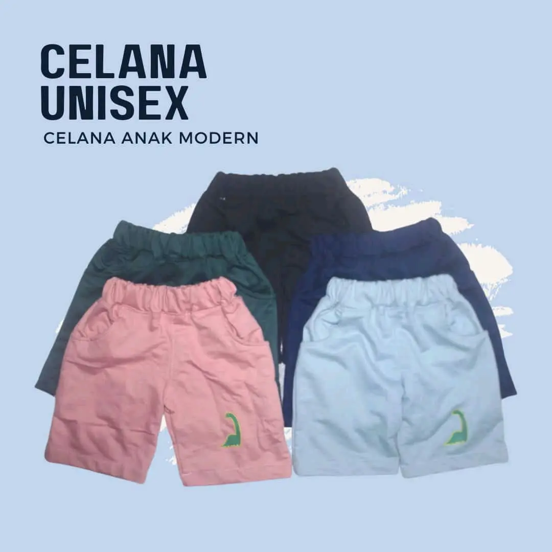 Celana Pendek anak modern unisex motif hewan bahan 100%katun Fashion