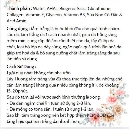 COMBO TẮM TRẮNG COLLAGEN MIX SỮA NON - GÓI 100gr Dưỡng Da Dưỡng ủ 1