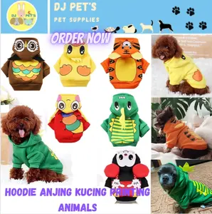 baju anjing dan kucing hoodie sweater anjing kucing model animals anjing & kucing t-shirt m