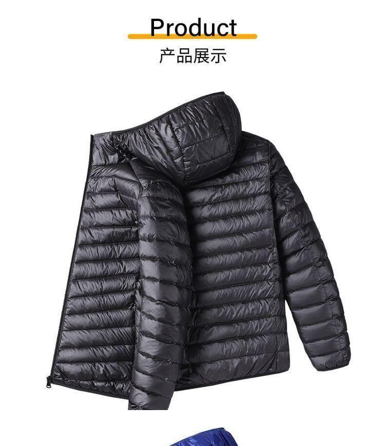 Product Introduction of Áo áo Phao Nhẹ, Quần Áo, Ngoại Cỡ, Dành Cho Nam Và Nữ, Cùng Phong Cách, Thích Hợp Cho Nam Béo 115,00kg, Áo Khoác Mùa Đông Ấm Áp Có Mũ Trùm Đầu Dáng Rộng, Bán Chạy Năm 2025 Menswear Jacket 4