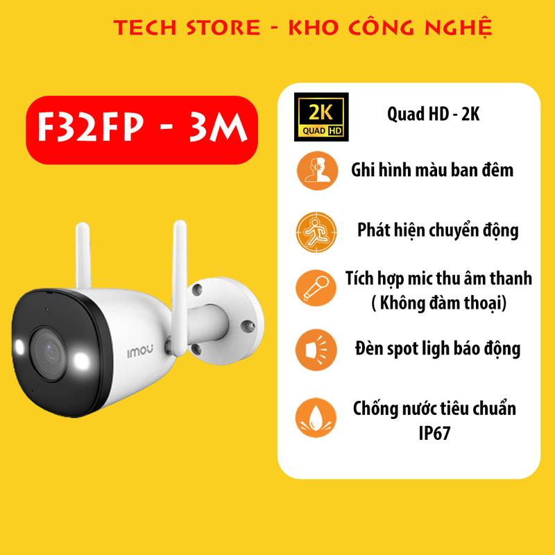 [Chính hãng] Camera Wifi Imou F32FP (Không đàm thoại) - Quad HD- 2K- Góc rộng- Chống nước- Ban đêm có màu- Đèn Spotlight  [ Mua + thẻ nhớ, Tặng hộp kỹ thuật]
