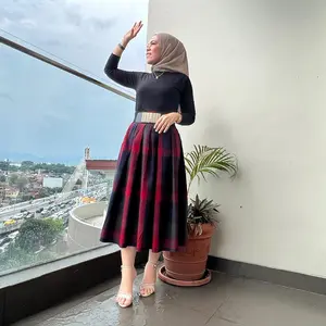 ROK TARTAN KOTAK by Astan Wanita Rempel Karet