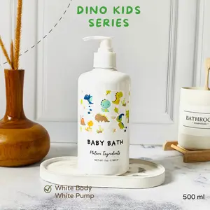 DINO Kids Botol Sabun Cair Isi Ulang Anak Putih Pump 500 ml Plastik