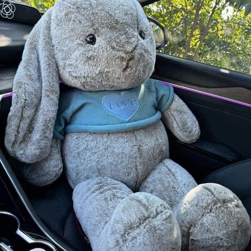 Gấu Bông Thỏ Tai Dài 1m1 Nhồi Bông Siêu Mềm Vải Lông Tuyết Cao Cấp