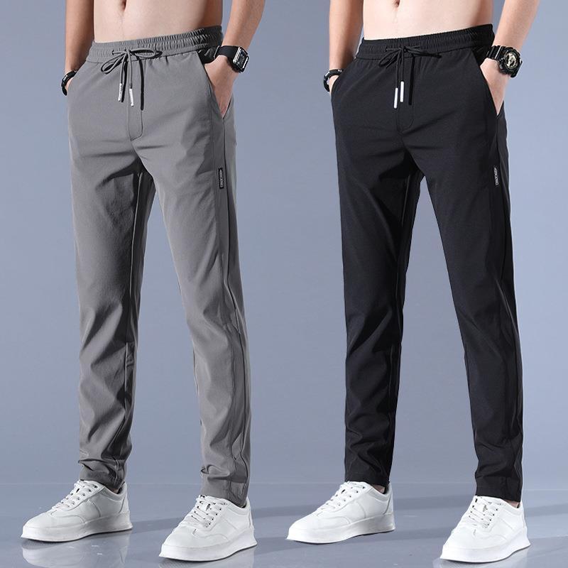 Quần Lụa Lạnh Dáng Suông Dáng Rộng Cho Nam, Thoáng Khí Và Thoáng Khí, Quần Thường Ngày Mỏng, Thích Hợp Cho Mùa Hè, Co Giãn, Thể Thao Nam, Bán Buôn Có Sẵn 0