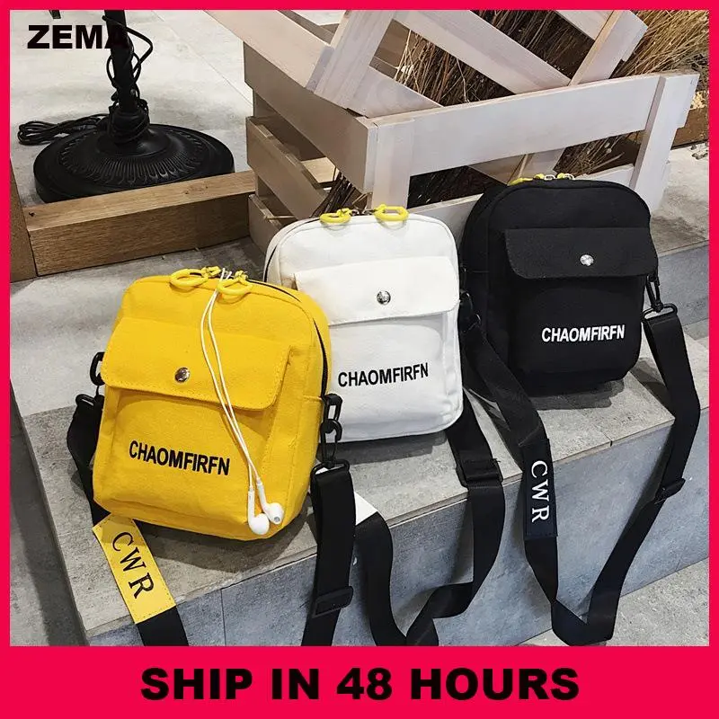 Small Canvas Bag Women's Crossbody Shoulder Bags for Women Messenger Coin Purse Cartoon Cell Phone Shoulder Bags Phone Handbags