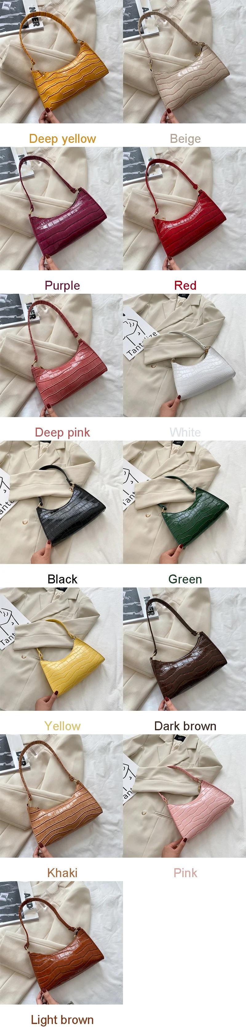 Product Introduction of Fashion PU Leather Bags for Women Alligator Pattern Armpit Handbag Female Small Underarm Messenger Bag Purse 2