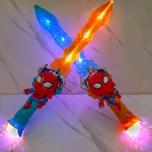 Mainan Pedang LED Spiderman Nyala Lampu & Bunyi Suara Baterai Anak Laki Edukasi