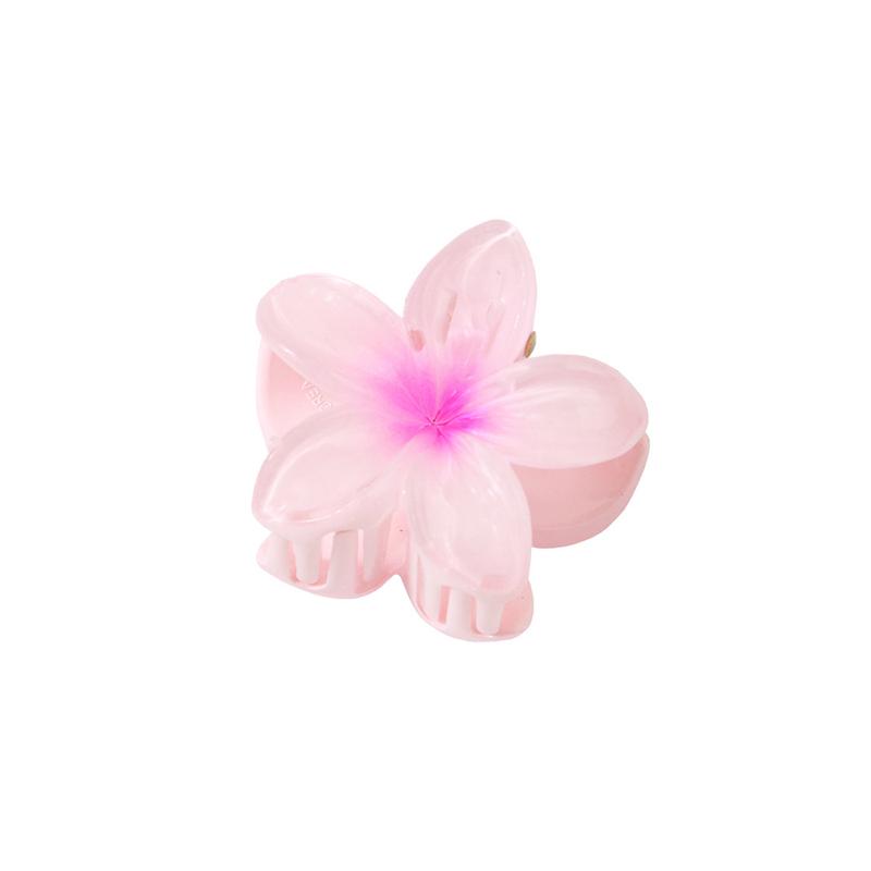 Product Introduction of Klip Rambut, Saiz Kecil (4cm), Warna Kecerunan, Rekaan Bunga Plumeria, Diperbuat daripada Bahan Akrilik, Tidak licin, Sesuai untuk Ekor Kuda dan Ponytail, Jepit Rambut untuk Wanita 15