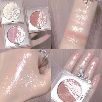 Bút Bắt Sáng, Kiểu Khoai Tây Nghiền, Bảng Màu ánh Hai Màu Kim Cương, Màu Hồng Và Vàng, Lấp Lánh, Lung Linh Làm Sáng, Phấn Đánh Tạo Đường Viền Tự Nhiên, Trang Điểm 4