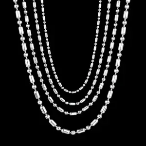 Kalung Titanium Bambu Bola Pria dan Wanita Antik Karat /KALUNG BAMBU MERICA STAINLESS STELL MODEL MCI D153  Perhiasan Kulit Silver