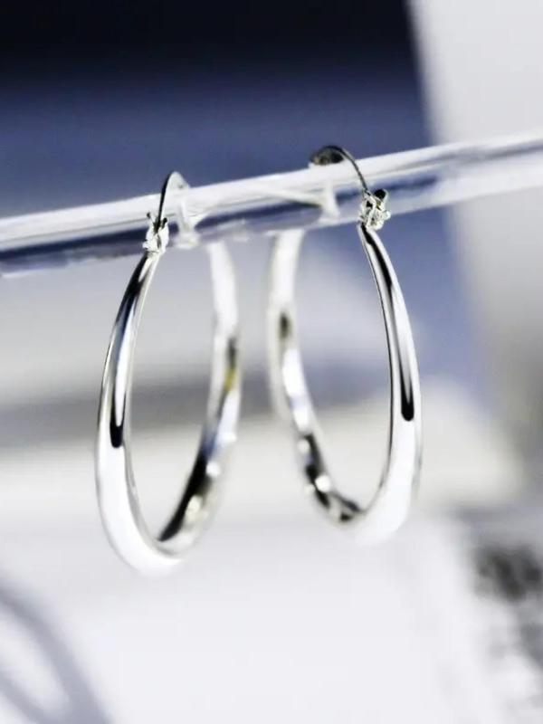 1 Pair Circle Earrings Simple Design for Women Girl, Simple Design All-match Big Circle Hoop Earrings, Hoop Ear Jewelry, Party Holiday Gift Idea 4
