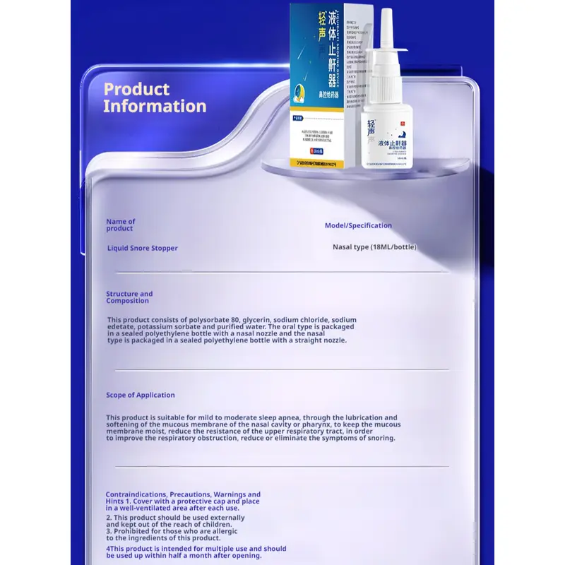 Antisnoring Spray Sleep Aid Sleep Respirator Soothe the Body and Mind Sleep Device Sleep Soundly 3