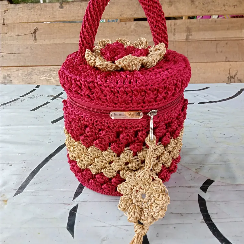 tenong rajut motif popcorn 1