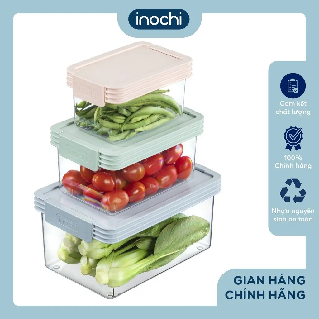 ￼Hộp thực phẩm tritan chữ nhật Hokkaido 500-1000-2000 - Chính hãng INOCHI