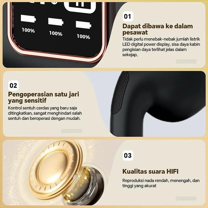 New 2024 Cantiklife.Home Headset Bluetooth Earphone TWS True Wireless Stereo Panggilan Binaural HD HIFI Earbuds J55 3