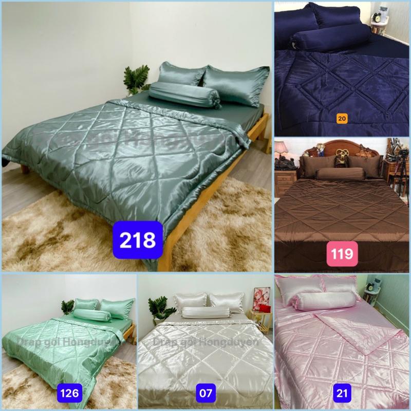HCM Bộ drap ga ra phi bóng KHÔNG mền chân nệm từ 0-13cm 1m6 1m8 trơn nhiều màu. Chăn drap gối anh chi.