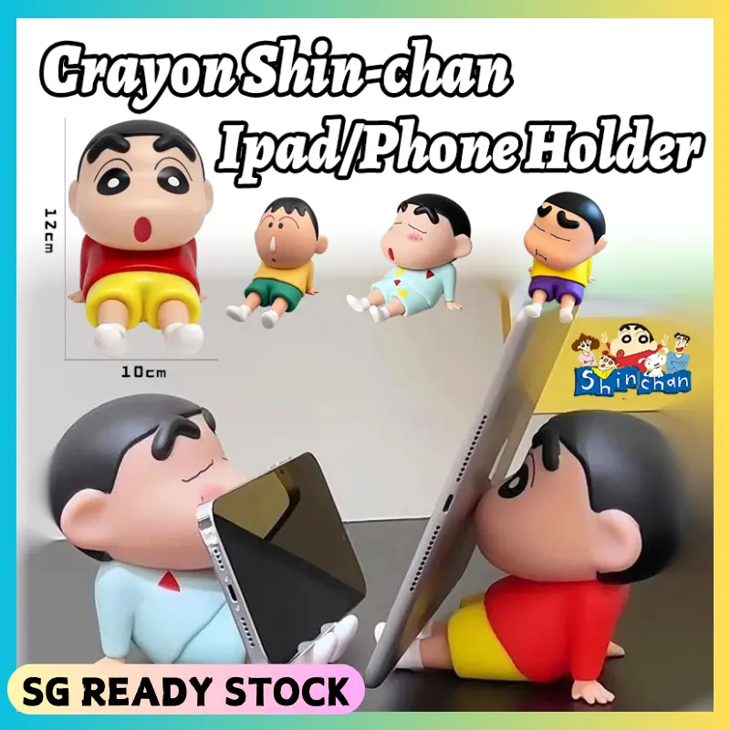 SG STOCK Crayon Shin-Chan Phone Holder Anime Desktop Phone Support Ornaments Cartoon Cute Doll Decorations Toy Gifts