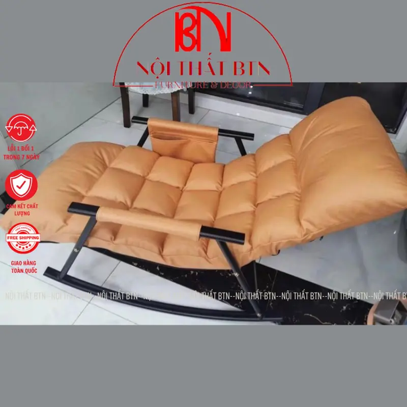 Ghế Bập Bênh Thư Giãn Khung Sắt, Ghế Lười Sofa Thư Giãn, Ghế Nằm Thư Giãn Xem Tivi 4