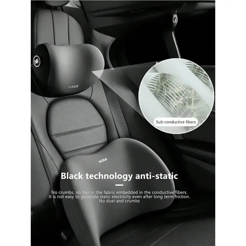 Car Headrest, Lumbar Support, Shoulder Pillow, Car Pillow, Memory Cotton Waist Backrest Cushion, Household Automotive Products 4