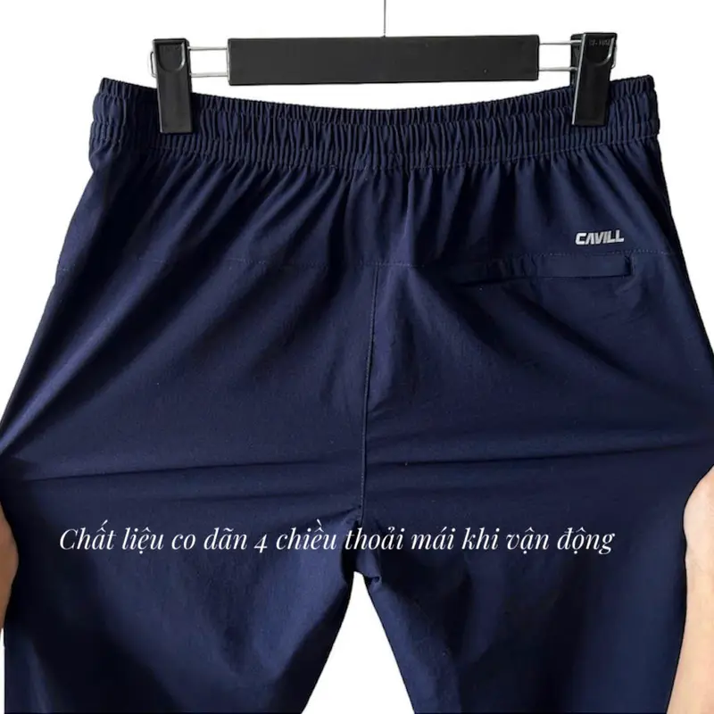 (NAM) Quần gió 4 mùa cao cấp CAVILL, Co giãn, Nhẹ mềm, Cản gió chống bụi, Dáng thể thao, ống suông, 4 màu trung tính 6