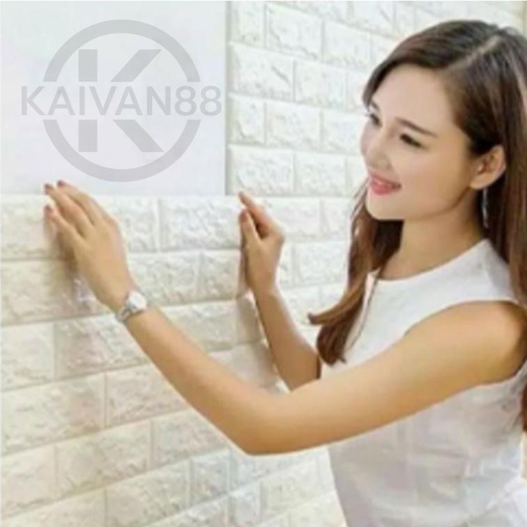 Kaivan88 Wallpaper 3D Motif Bata 70x77cm Tebal 3mm 3