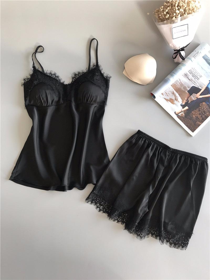 Product Introduction of Women's Underwear Women's Camisole Dress Set Ice Silk Lightweight Nightdress Home Nightdress Soft and Comfortable sexy pajamas 15