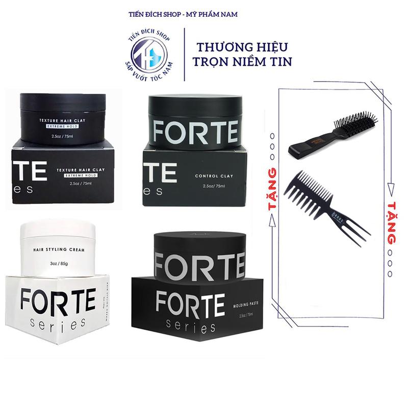 [CHÍNH HÃNG] Full 4 SP Sáp vuốt tóc nam Forte Series Texture Clay / Molding Paste / Styling Cream / Control Clay + Tặng lược sấy tạo kiểu bán nguyệt và lược texture cao cấp Chăm Sóc Tóc Dưỡng Tóc