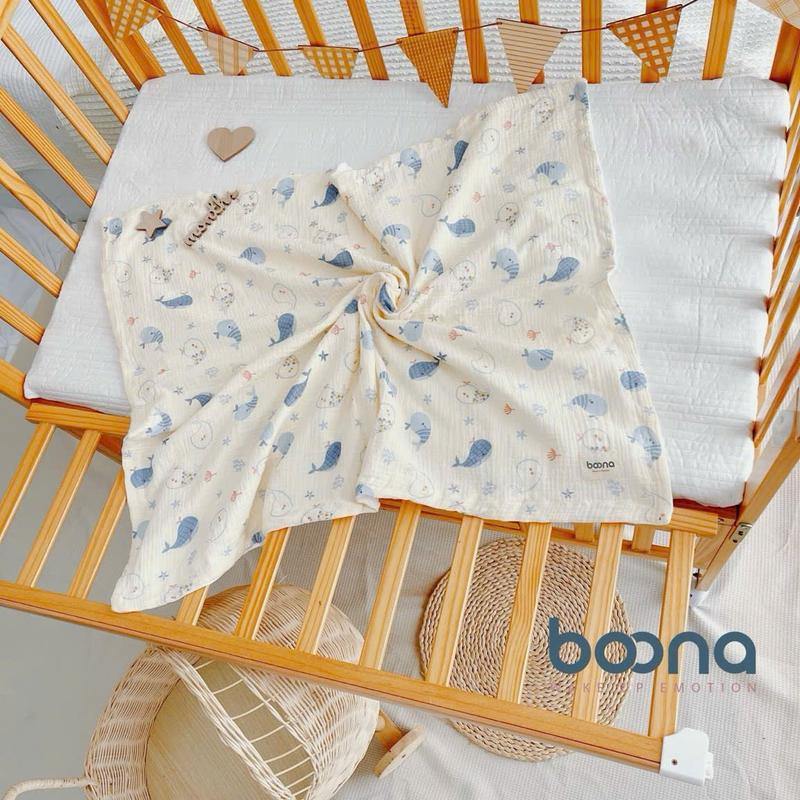 Product Introduction of [BOONA] Chăn Nhung Hạt Đậu Mặt Vải Muslin Boona Cao Cấp, Mền Đắp Hoạ Tiết Hàn Quốc Mềm Mại, Ấm Áp Cho Bé KT 80x100cm 13