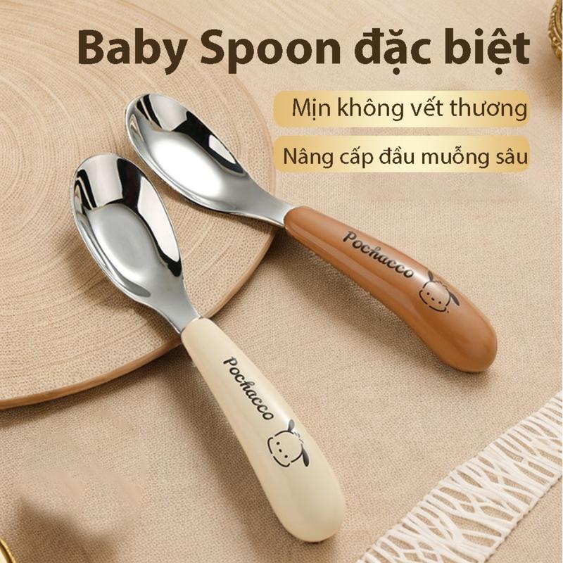  Thìa inox trẻ em Yuanbao thìa ăn dặm họa tiết hoạt hình cho bé bộ đồ ăn sáng tạo dễ thương thìa ăn dặm an toàn và bền cho bé bộ đồ ăn thiết yếu cho bé bộ đồ ăn cho trẻ mới biết đi 