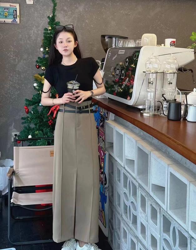 CV141 Chân váy lụa hai cạp hai đai xẻ trước MAIDO TRENDY