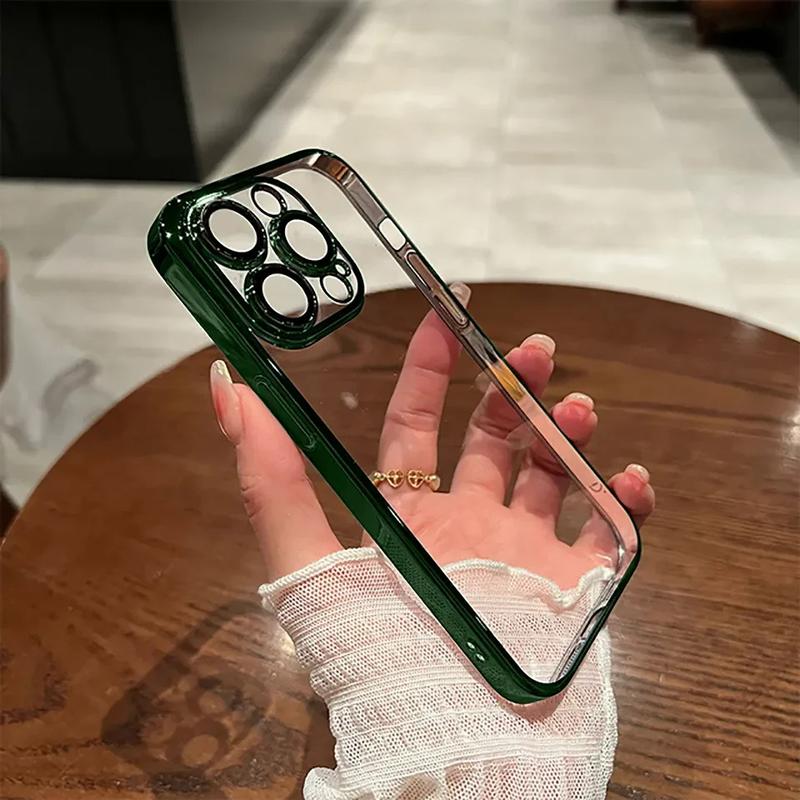 Product Introduction of เคสใส, ดีไซน์ใหม่หรูหรา, ชุบไม่เหลือง, เข้ากันได้กับ iPhone 11, 12, 13, 14, 15, Pro Max, plus, mini, Xs, XR, x, พร้อมฟิล์มเลนส์สี่เหลี่ยม, ฝาครอบป้องกัน 14