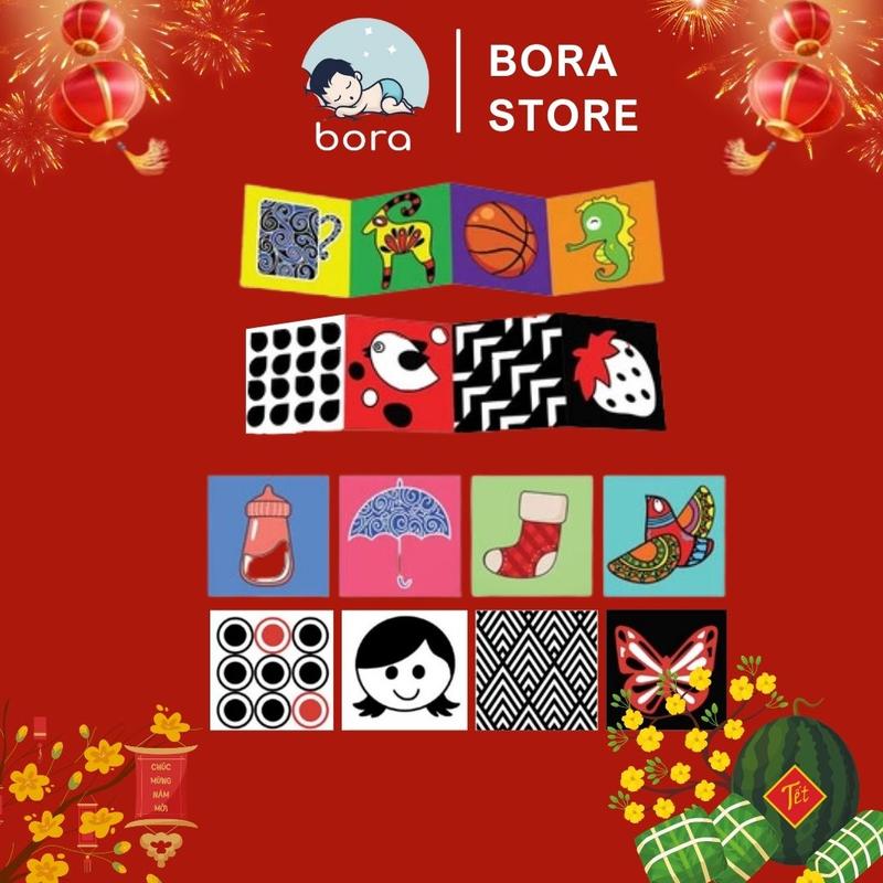 Bộ thẻ gấp kích thích thị giác cho trẻ sơ sinh phát triển toàn diện dạng đứng ZIG ZAC và FLASHCARDS