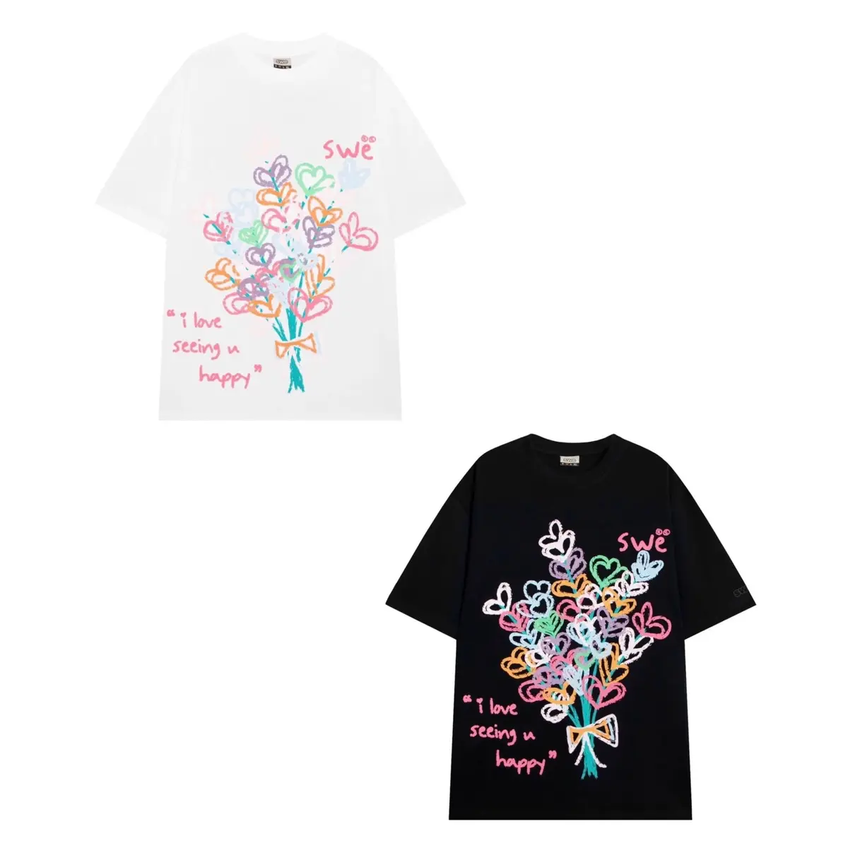 Áo thun SWE HAPPY TEE 2 màu trắng / đen  new full boc tag