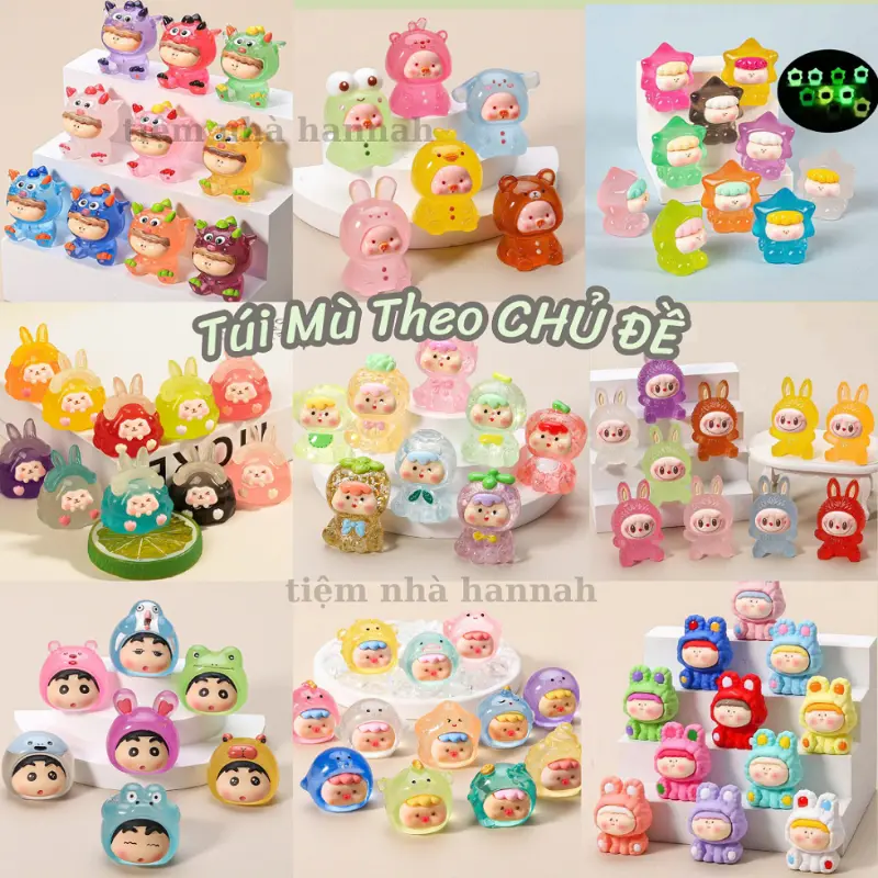 Charm Túi Mù Tự Xé May Mắn - Mô Hình Đồ Chơi Mini Có Phát Sáng, DIY, Túi Kẹo May Mắn