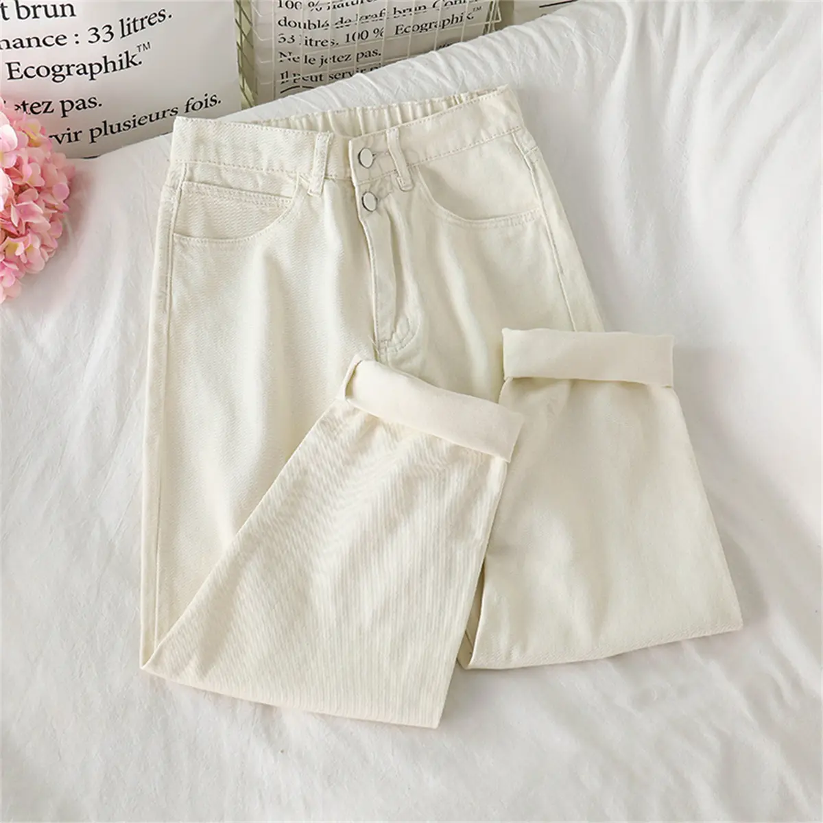 Boyfriend Highwaist Loose Kasual Jeans Wanita (realpict)