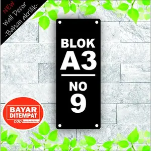 nomor rumah acryilic akrilik potrait minimalis modern series