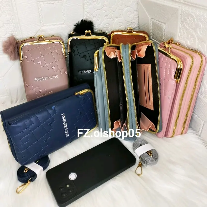 DOMPET BEHEL HP SLEMPANG / DOMPET BORDIR WANITA PREMIUM Dompet Kartu Kulit 2