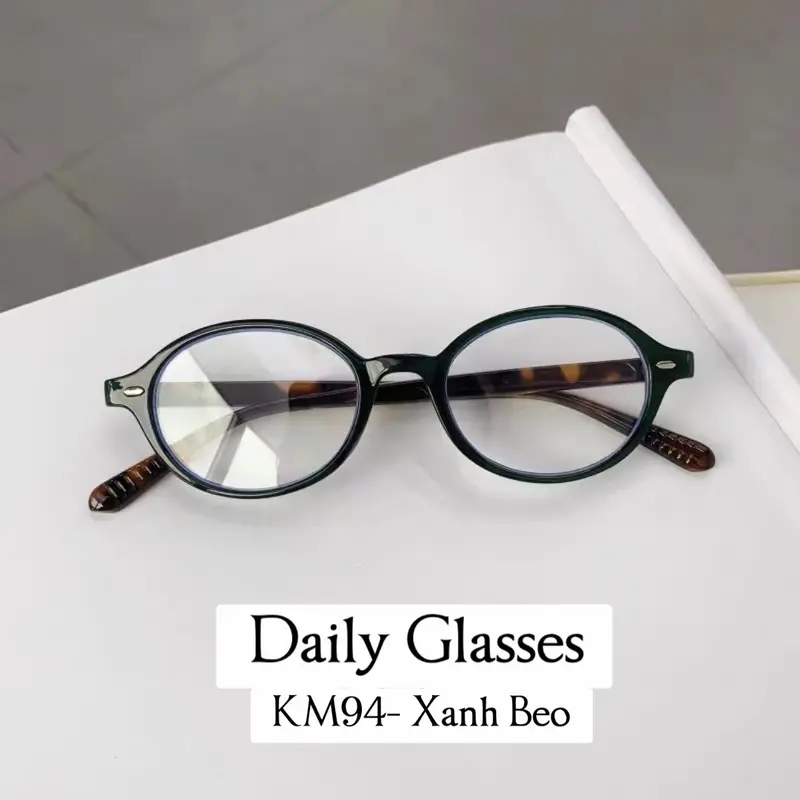 Kính mắt Daily-KM94-Dáng Oval trend y2k yêu thích,chất liệu nhựa Cao cấp,chống UV và ánh sáng xanh phù hợp với mặt nhỏ 8