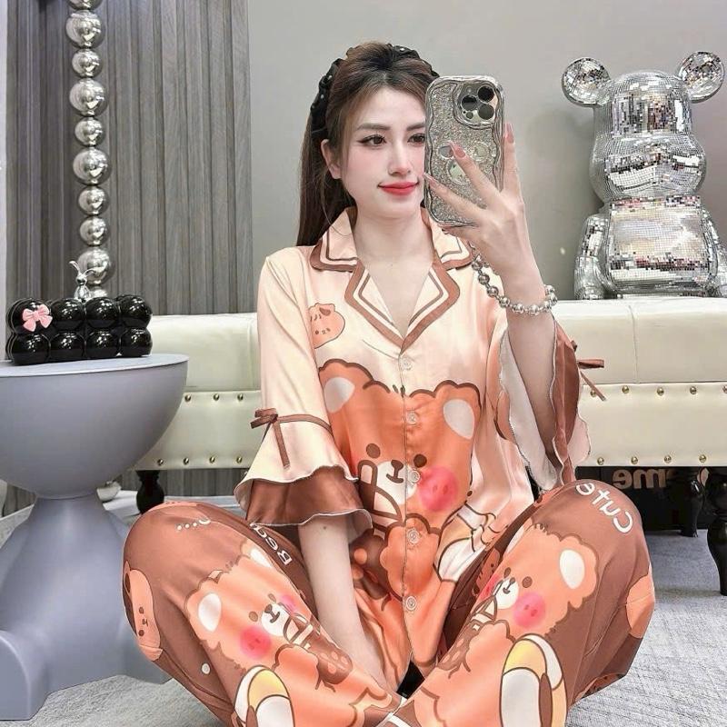 Đồ bộ, đồ ngủ pijama latin tay loe nhiều hoạ tiết siêu dễ thương dưới 62kg 8