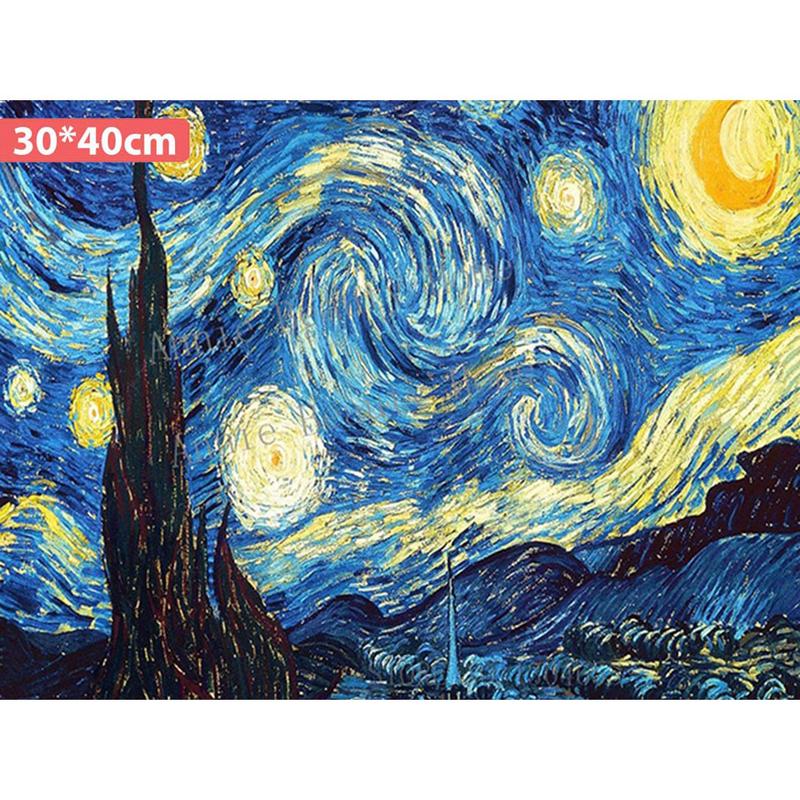 TRANH ĐÍNH ĐÁ tự làm 30x40cm, tranh đính đá phong cảnh Anime 5D giá rẻ in theo yêu cầu (Đêm Đầy Sao)