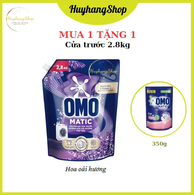 Nước giặt OMO cửa trước hương hoa oải hương thư thái 2.8kg Làm Sạch