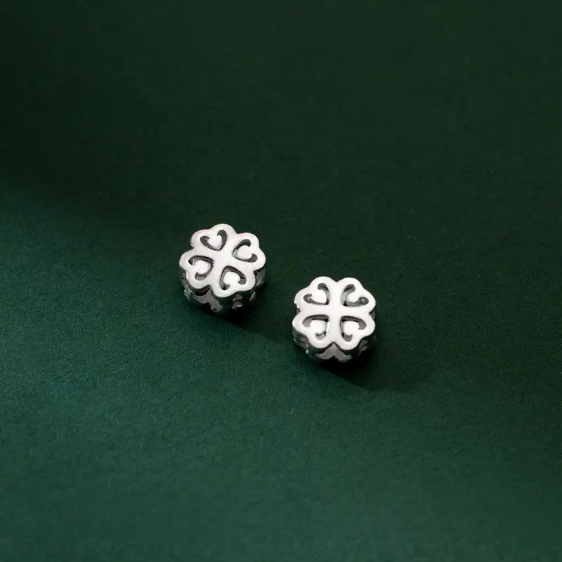 [GIÁ SỈ] BẠC 925: Charm bạc cỏ 4 lá cánh trái tim HTJEWELRY PH957 5